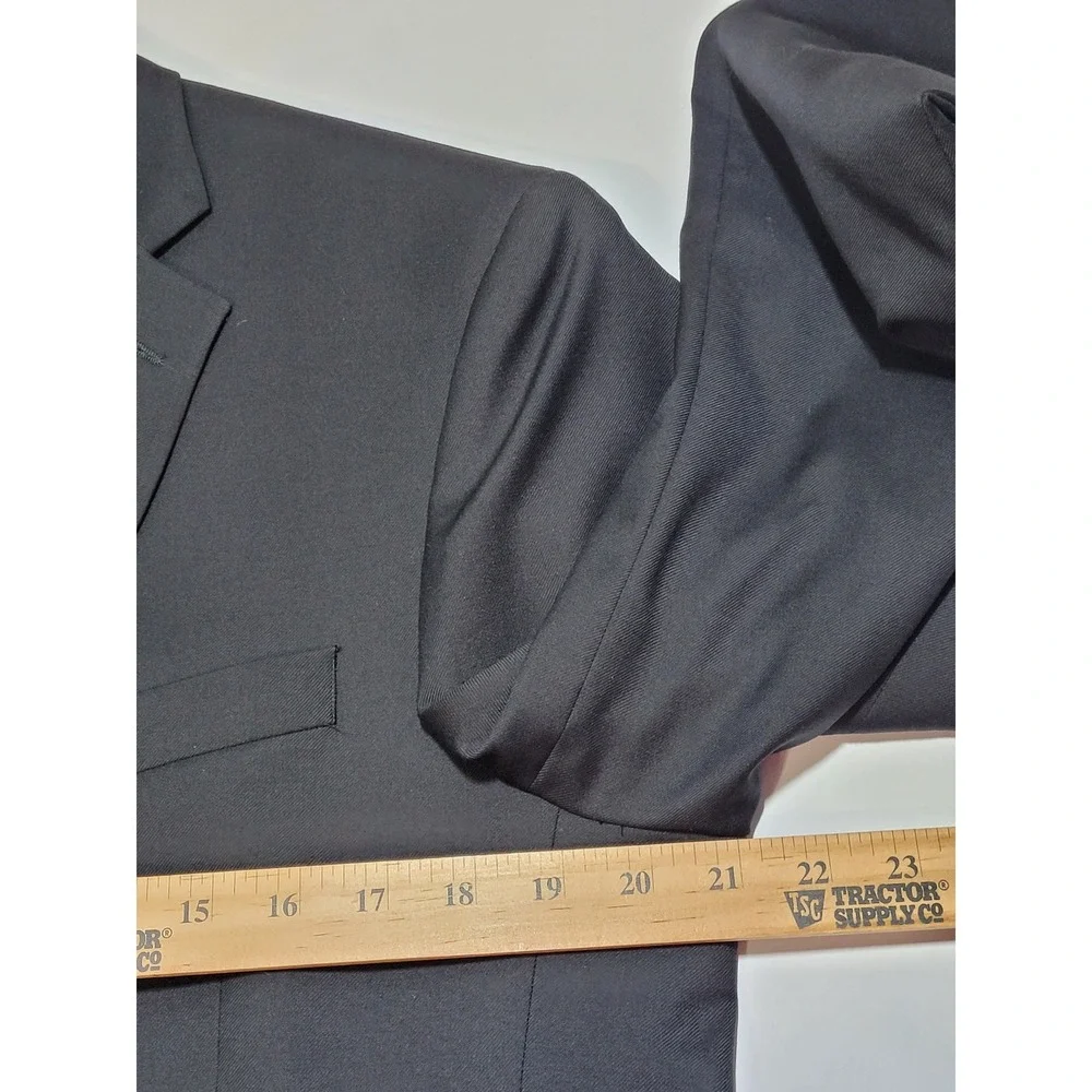 Jos. A. Bank Blazer Mens 42 Traditional Fit Black Gold Crest Buttons Preppy